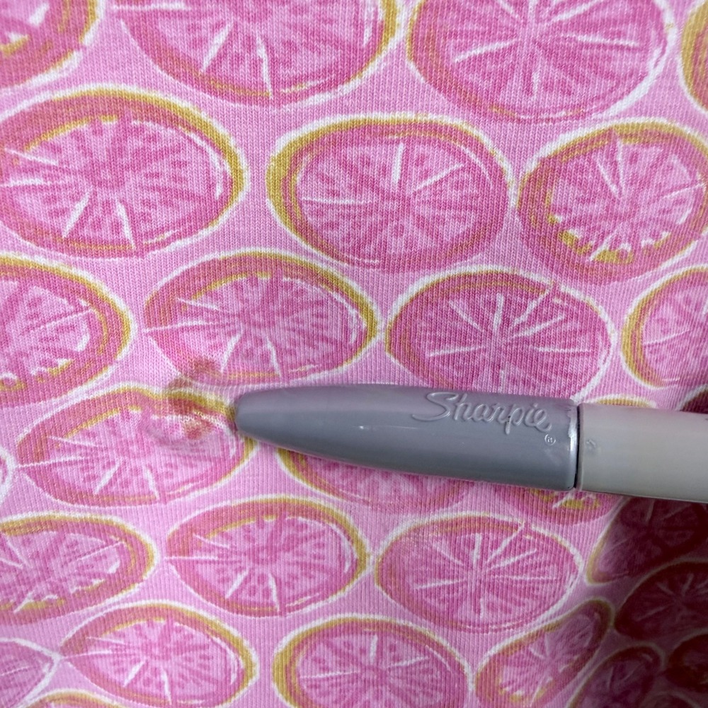 Coastal Fresh Produce Pink Citrus Fruit Print Wrap Dress XL Sleeveless  *Flawed - Picture 7 of 12
